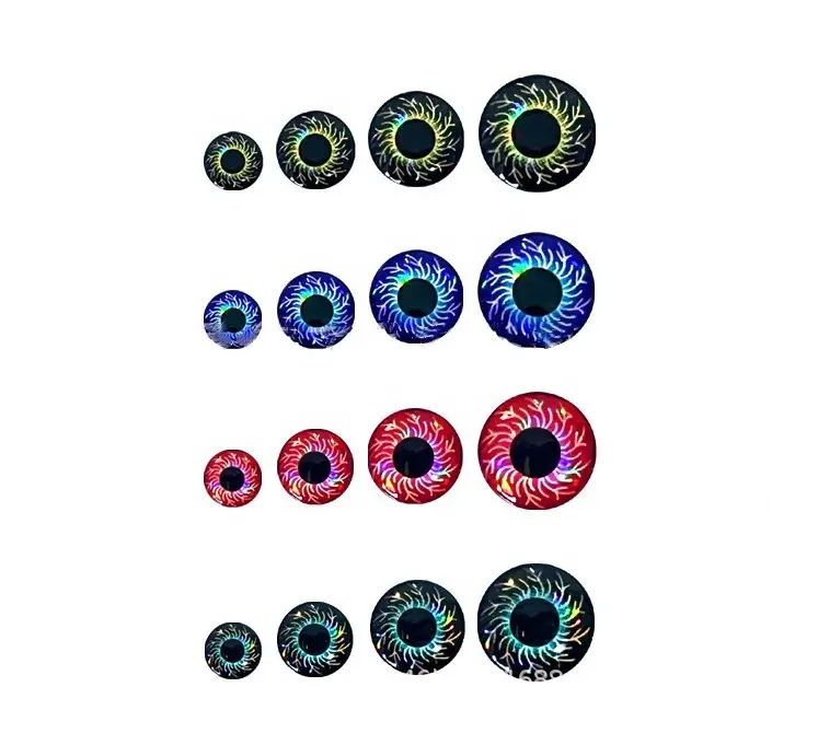 Ready to ship 3mm to 12mm Metal Jig 3D Fish Eye 3D Holographic DIY Fly Fishing Lures supplies lure fishing Eyes