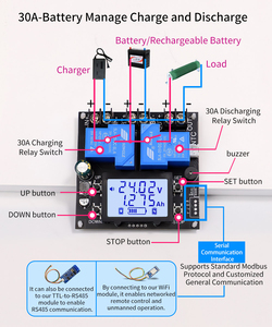 Contador de Coulomb XY-BT13L 30A, Unidad de Gestión y Protección de Carga y Descarga de Baterías de Litio Totalmente Automática - Product Image 4