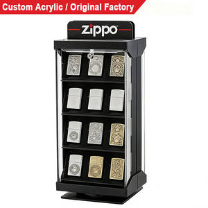 Exhibidor Giratorio de Acrílico de 4 Niveles <span class=keywords><strong>Personalizado</strong></span> de Fábrica para Encendedores <span class=keywords><strong>Zippo</strong></span>, Caja Exhibidora para Tiendas Minoristas - Product Image 1