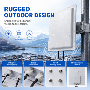 เครื่องอ่าน RFID 12dBi เครื่องอ่านบัตรระยะไกล เสาอากาศโพลาไรซ์แบบวงกลม USB RS232 Wiegand สำหรับการควบคุมการเข้าออกยานพาหนะในลานจอดรถ - Product Image 4
