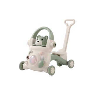 Trotteur bébé 4-en-1 en plastique, poussette anti-jambes en O, aide à l'apprentissage de la marche, jouet à s'asseoir, voiture à roulettes avec capacité de charge de 10 kg - Product Image 5