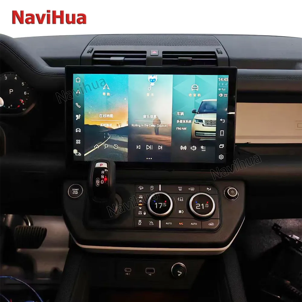 NaviHua 13.3 인치 멀티미디어 안드로이드 자동차 라디오 랜드로버 수비수 자동 GPS 네비게이션 헤드 유닛 모니터 Carplay 새로운 업그레이드