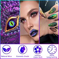 BANGSAI Paillettes de Mica Caméléon 6 Couleurs, Effet de Changement de Couleur, Paillettes Iridescentes pour Artisanat en Résine, Nail Art, Peinture, Époxy, Gobelets DIY