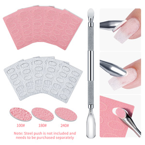 Carta vetrata usa e getta sostituibile rosa bianca 100 180 240 grana cuticola unghie spintore unghie carta vetrata - Product Image 1