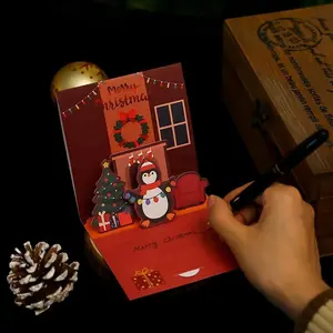 봉투가 있는 팝업 크리스마스 기프트 카드, DIY 메리 크리스마스 카드 대량, 어린이 새해 복 많이 받으세요, 크리스마스 w