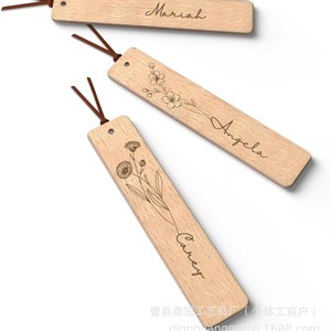 Wooden <b>Bookmark</b> Laser Engraved Floral Pattern Personalized Name Book Marker <b>Gift</b> For Reading - Product Image 4