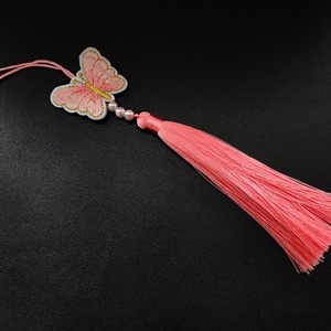 Keychain <b>Charm</b> Korean Traditional Norigae Butterfly Pendant Lucky <b>Charm</b> Cute <b>Bag</b> <b>Charm</b> Handmade Embroidered Silk Tassel Pearl - Product Image 4