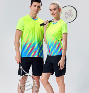 Badminton Sportswear T-shirts Badminton Sport T <span class=keywords><strong>Shirt</strong></span> pour Hommes Unisexe <span class=keywords><strong>Tennis</strong></span> <span class=keywords><strong>De</strong></span> <span class=keywords><strong>Table</strong></span> Col En V Respirant Multi Couleur Blanc Imprimé - Product Image 4