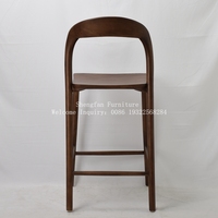 Grande-bretagne vente chaude en bois noyer couleur jambes hautes Restaurant maison Bar lait thé boutique Bar tabouret accoudoir salle à manger chaise NEVA chaise
