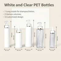 De luxe En Plastique Pet 150ml 250ml 300ml 400ml 500ml Rechargeable Shampooing Lotion Pour Le Corps Bouteille En Plastique avec Pompe