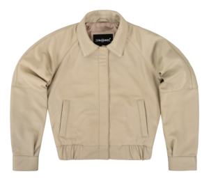 Chaqueta de Mujer Personalizada 100% Cuero Nappa Beige Genuino, Estilo Burbuja, Marca Privada, Proveedor Mayorista OEM - Product Image 1