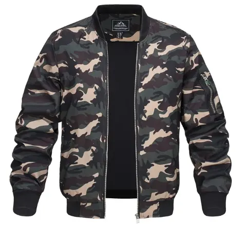 Hot sales Men's Jacket Lightweight Windbreaker Bomber Jacket Fashion Outdoor Wear Full Zip Casual Coats With 5 pockets