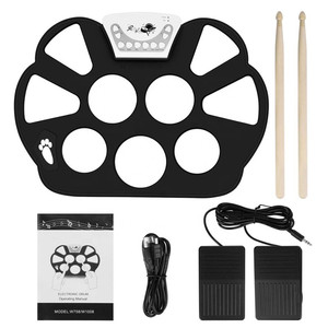 สีดำซิลิโคนกลอง Ket แบบพกพามือม้วน<span class=keywords><strong>ไฟฟ้า</strong></span>กลองแผ่น - Product Image 2