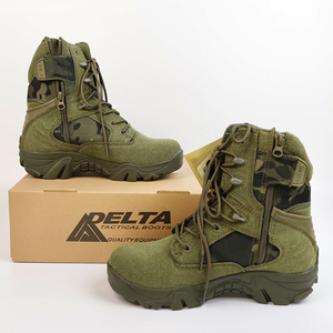 Bottes tactiques Delta DF22 pour hommes, hautes, vert olive, en tissu Oxford imperméable, pour le camping, la randonnée et toutes les saisons. - Product Image 5
