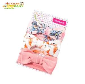 3 adet/takım pamuk yüksek kaliteli elastik yay bebek kafa bandı kız çocuklar hediye Headbands yumuşak tavşan kulaklar bebek saç aksesuarları