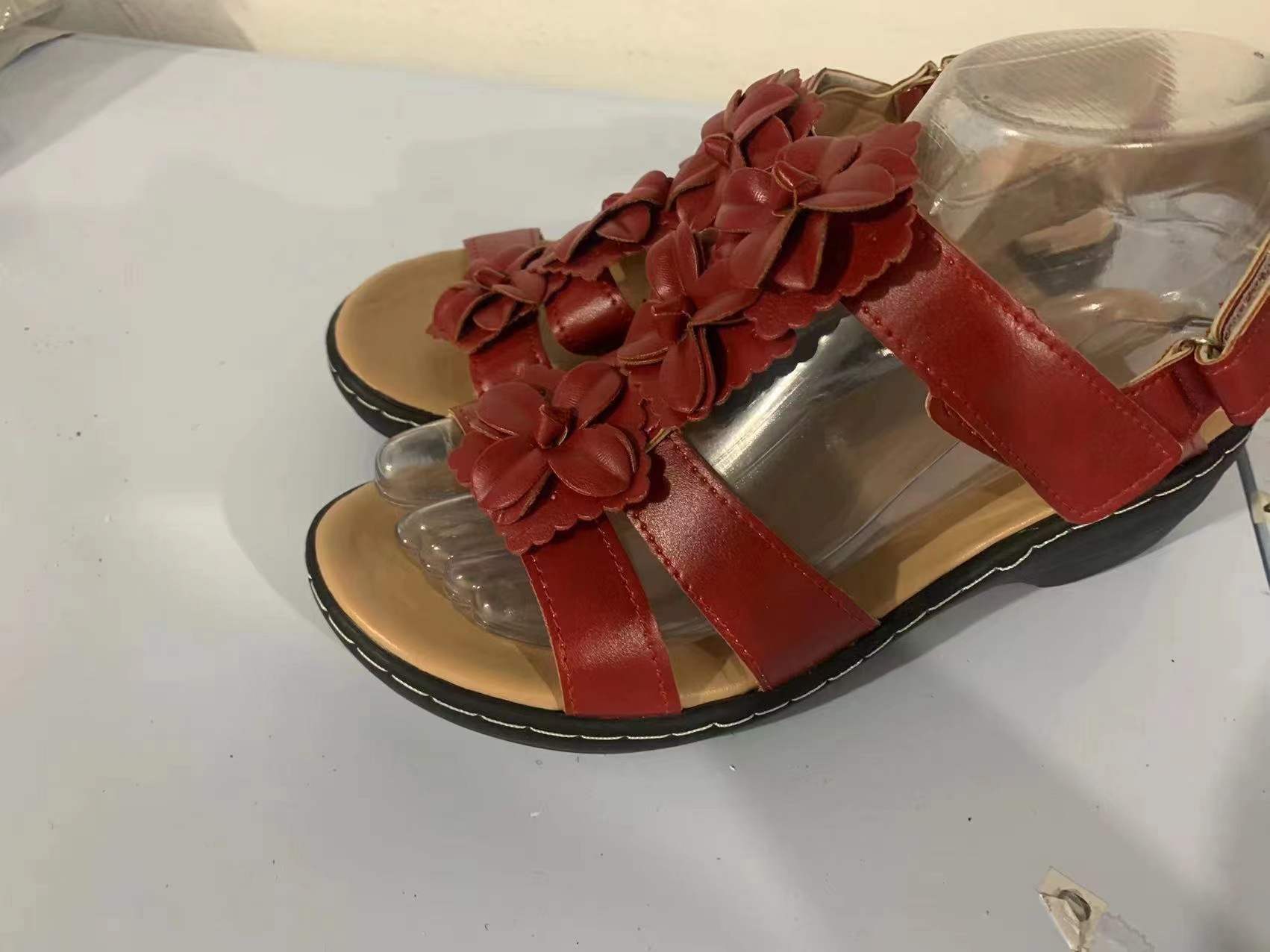 Summer Sandals Hollowed Wedge Heel Fish Mouth Flower Casual Comfortable Sandals Women