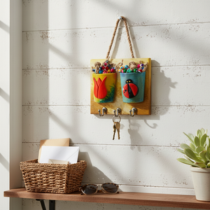 14x20CM Verre Evil Eyes Décoration Murale Chic Mail & Key Organizers - Product Image 3