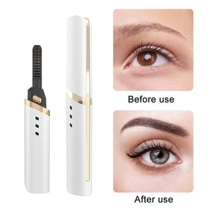 Electric <b>Heated</b> Eyelash Curler Black Hot <b>Comb</b> Eyelash Applicator Mini Eyelash Curler - Product Image 3