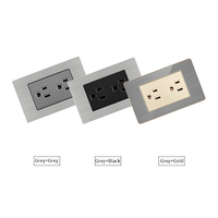 Interruptores de pared estándar americano FIKO 118 tipo gris + oro Panel de acero inoxidable 15A/20A/45A interruptores eléctricos de luz para el hogar