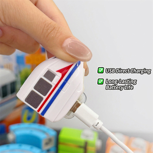 <span class=keywords><strong>Train</strong></span> magique AiJH sur rails USB rechargeables, avec signalisation, jouet éducatif pour enfants, cadeau pour enfants - Product Image 1