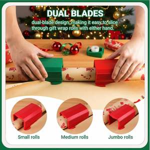 Juego de Herramientas Cortadoras Deslizantes para Envolver Regalos, Cortadores de Rollos de Papel para Manualidades, Regalos de Cumpleaños, Rollos de Papel para Envolver - Product Image 2
