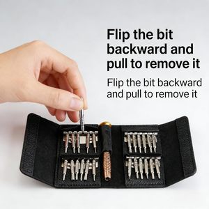 Kit de Destornilladores 24 en 1, Juego de Herramientas de Reparación con Bolsa de Almacenamiento para Electrónicos, Consolas de Juegos, Gafas, Artículos del Hogar, Precisión 24 en 1 - Product Image 2