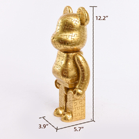Statue d'ours en résine dorée moderne, motif animal, ornement pour la maison, le bureau, le salon, le meuble TV, le bureau, le café