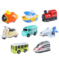 LASIVE TOYS Voitures miniatures à rétrofriction de dessin animé, échelle 1:64 - 12 modèles de navires et d'avions en alliage, jouets miniatures en métal amusants pour la construction