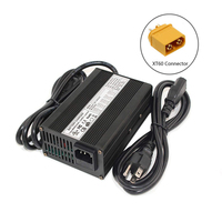 67.2V 5A chargeur 60V Li-ion batterie chargeur intelligent boîtier en aluminium noir avec ventilateur de refroidissement GX16 1 + 3 prises pour batterie Li-ion 16S 60V