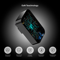 Cargador de Pared USB-C Tommox 65W PD 3.0/QC3.0 con Protección OTP y Enchufe Plegable EU para Portátiles y Teléfonos Móviles