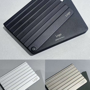 <span class=keywords><strong>Porte</strong></span>-cartes en métal de <span class=keywords><strong>luxe</strong></span>, fabrication italienne, protection RFID NFC, portefeuille à 6 emplacements avec fermeture à bouton, 85x55mm, étui <span class=keywords><strong>rigide</strong></span>, emballage haut de gamme - Product Image 5