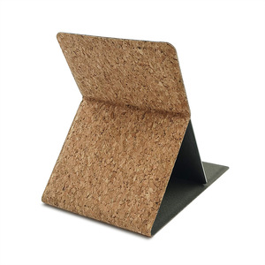 Grand miroir de retouche de maquillage de beauté debout de table pliant portable en liège carré personnalisé - Product Image 1