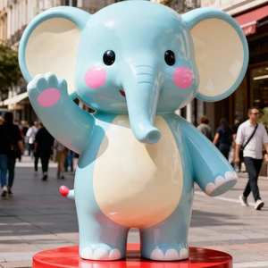 Statue de personnage IP, <span class=keywords><strong>baleine</strong></span> à facettes, chien mignon, éléphant, girafe, sculpture d'animal de dessin animé personnalisée en fibre de verre pour l'extérieur, pour touristes - Product Image 2