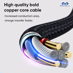 Miccell Hợp kim nhôm USB C nhanh chóng sạc cáp thời gian thực 6A sạc điện hiển thị kỹ thuật số cáp cho iPhone 16 - Product Image 3