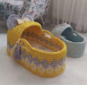 Étoile Poly couleur bricolage tissé à la main berceau nouveau-né sommeil sain universel crochet berceau <span class=keywords><strong>panier</strong></span> de <span class=keywords><strong>rangement</strong></span> <span class=keywords><strong>panier</strong></span> - Product Image 4