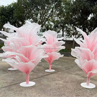 Fleur artificielle géante en organza de soie faite à la main et personnalisée pour la décoration de table de mariage, toile de fond de scène pour accessoires d'événements de mariage