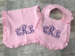 Ingrosso 100% in cotone pettinato neonato bavaglino Burp Set per neonato Burp coperta per neonato Set di abbigliamento regalo con monogramma 2025 - Product Image 6