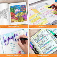 72pcs stylos à dessin d'artiste à double tête et pointe de pinceau ensemble de kit d'artisanat d'art de dessin cadeau
