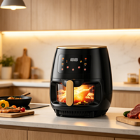 Friteuse à air numérique 4L intelligente sans huile, four électrique avec écran tactile, appareil de cuisine sain et populaire