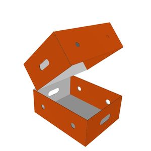 Boîte en carton ondulé rigide recyclable personnalisée en couleur avec couvercle et base, gaufrage pour l'emballage des fruits et légumes, utilisation agricole - Product Image 2