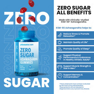 Gomitas Sin Azúcar Lifeworth con Ashwagandha para Adultos, Suplemento <span class=keywords><strong>Natural</strong></span> para el Alivio del Estrés y la Relajación - Product Image 3