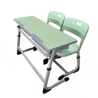 Ensemble scolaire ergonomique réglable, cadre en acier robuste de 1,2 mm, MDF de 18 mm avec bordure sans joint, bureau et chaise de qualité supérieure pour salle de classe