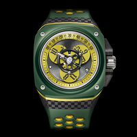 Automatische Mechanische Skelett-Uhr aus Edelstahl, 50M Wasserdicht, Analog, Business, Casual, Mode, Taucher-Armbanduhr für Herren