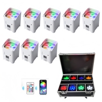 Projecteurs LED sans fil sur batterie 6x18W RGBWAUV pour scène, contrôlables par application Wi-Fi, pour DJ, discothèque, spectacle, mariage