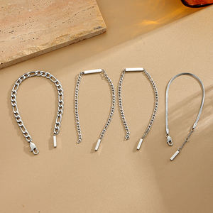 Juego de 4 Pulseras de Cadena de Acero Inoxidable de Alta Calidad, Brillante y Pulida, con Eslabones Planos Tipo Serpiente y <span class=keywords><strong>Figaro</strong></span>, con Barra para Logotipo, de Yiwu Aceon Velle - Product Image 2