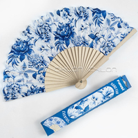 Abanico de mano español de bambú de madera para boda de 23cm al por mayor, abanico plegable de baile de arte popular para fiesta de verano