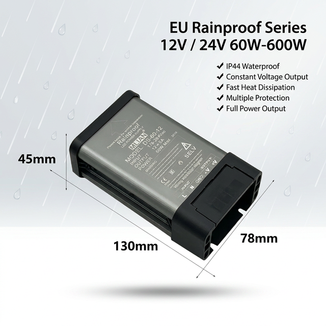 12V 60W IP44 Rainproof Constant Voltage 5A Single LED Switching Power Supply for Industry Architectural/Landscape Lighting