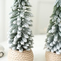 Mini-Tisch-Weihnachtsbaum, kleiner künstlicher Weihnachtsbaum, schneebeflockt, Tischdekoration, Miniatur-Weihnachtsdekoration (weiß)