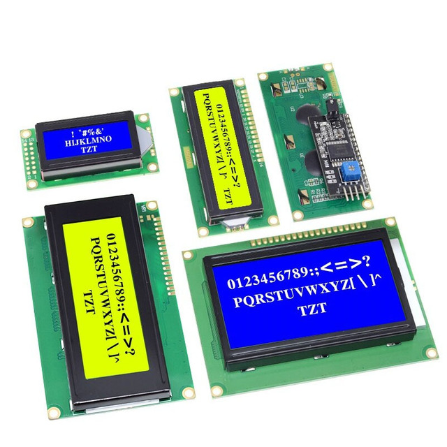 LCD1602 1602 LCD Module Blue Yellow Green Screen 16x2 Character LCD Display PCF8574T PCF8574 IIC I2C Interface 5V