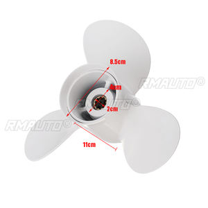 Hélice de bateau hors-bord marine 9 7/8 X 13 pour Yamaha 20-30HP 664-45949-02-EL en alliage d'aluminium blanc, 3 pales, 10 cannelures - Product Image 5